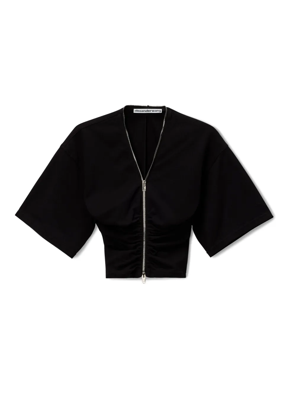  Alexander Wang Zip-up Ruched Top - Black 