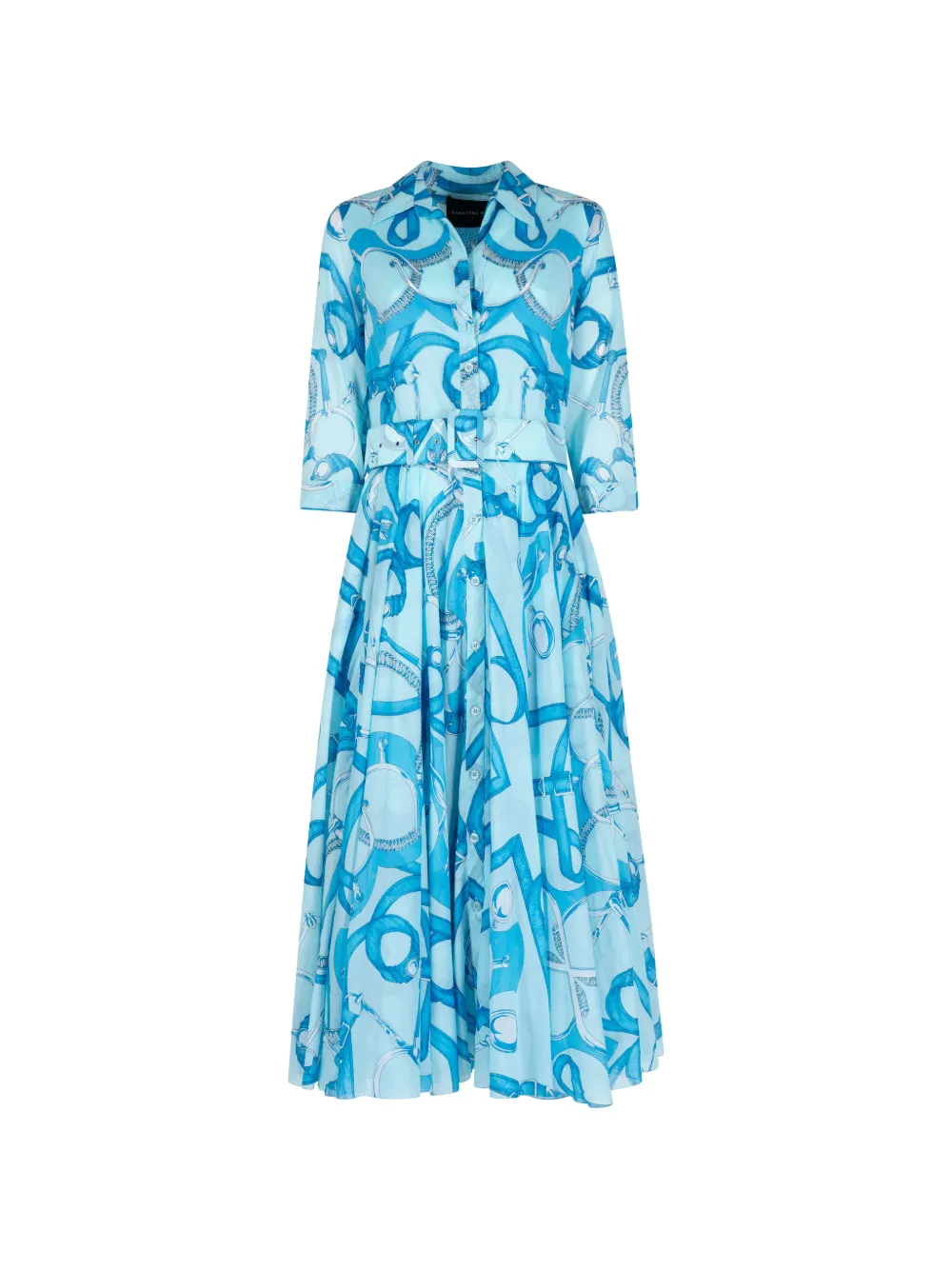 Samantha Sung Aster floral-print belted maxi dress - Blu