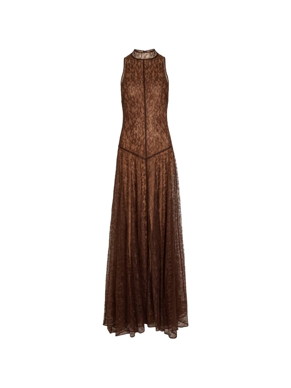De La Vali halterneck lace gown - Marrone