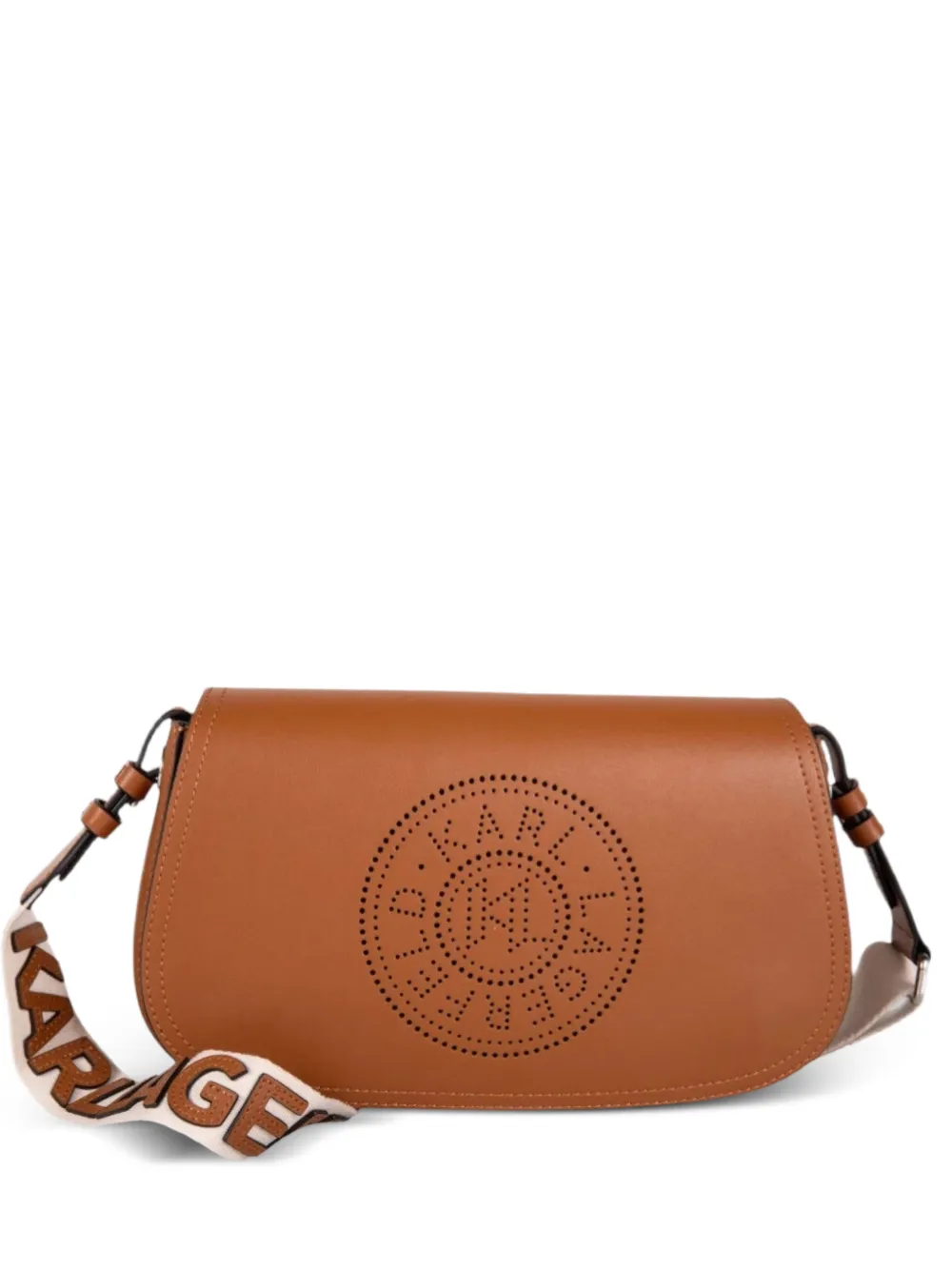 Karl Lagerfeld K/Circle perforated shoulder bag - Brown