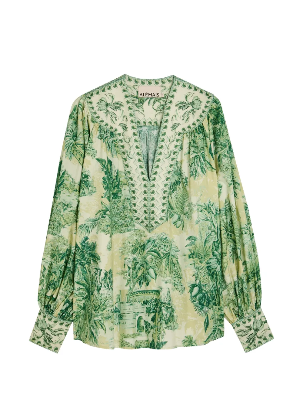 ALEMAIS floral print V-neck top - Verde