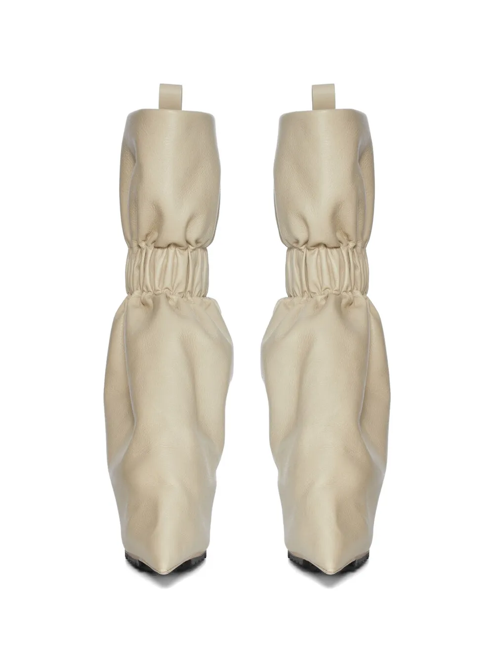 Rick Owens Taquito leren laarzen met ruches Beige