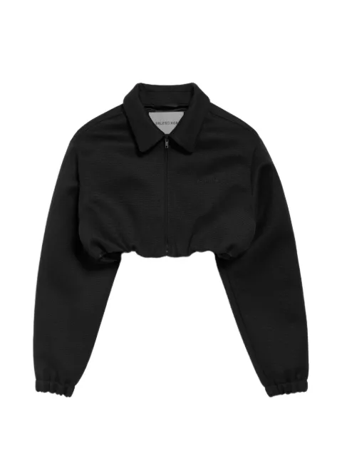Balenciaga cropped classic-collar jacket