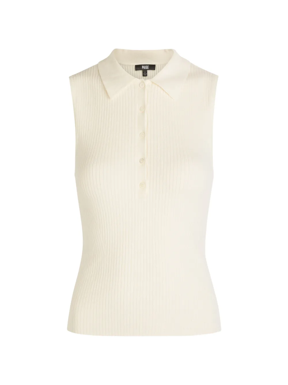 PAIGE ribbed-knit polo top - Toni neutri