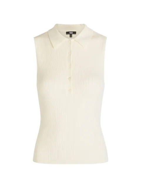 PAIGE ribbed-knit polo top
