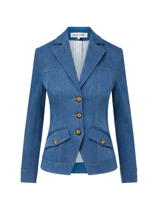 Veronica Beard Randy Denim Blazer in Blue