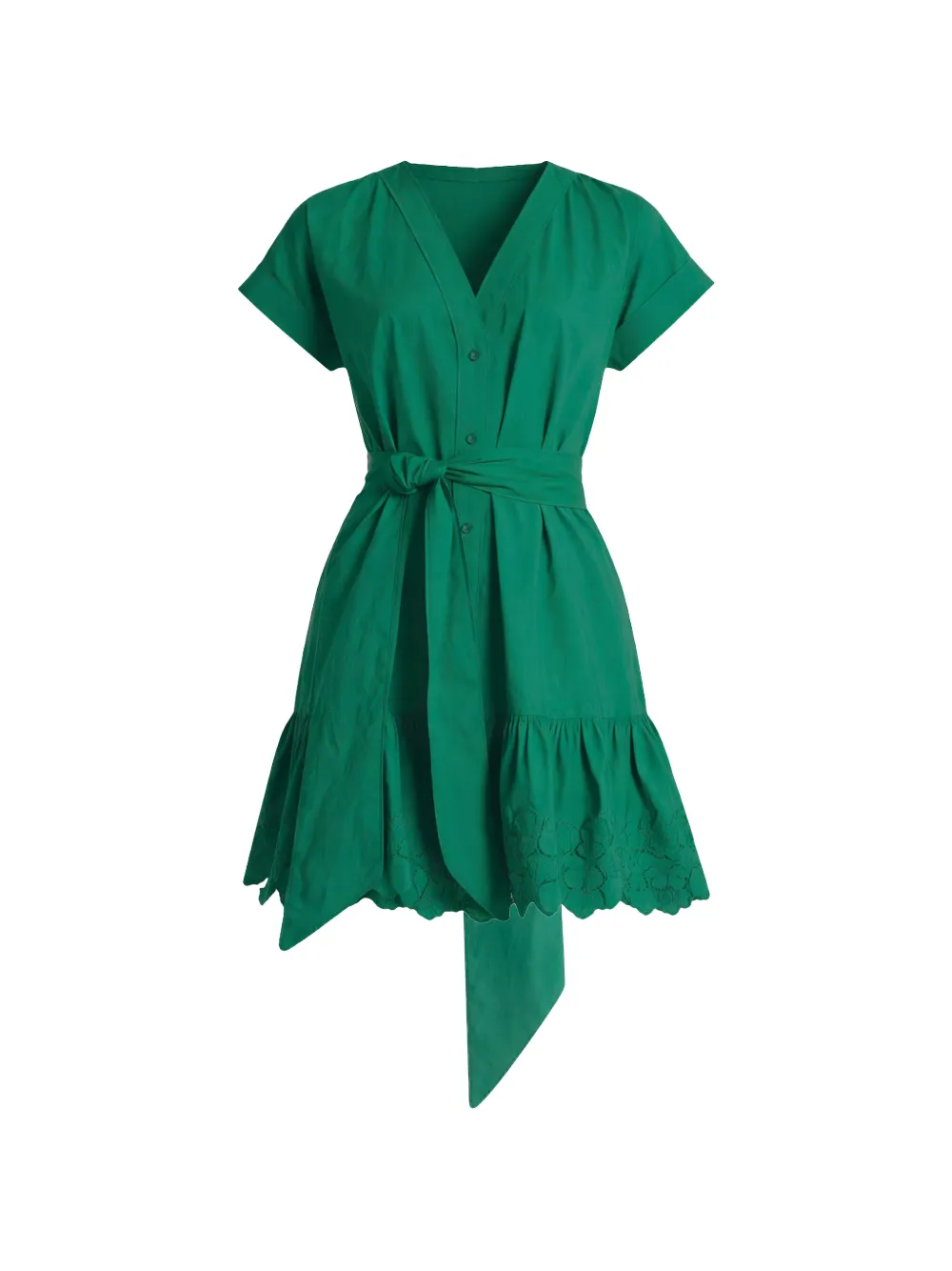 Christy Lynn Piper V-neck ruffled mini dress - Verde