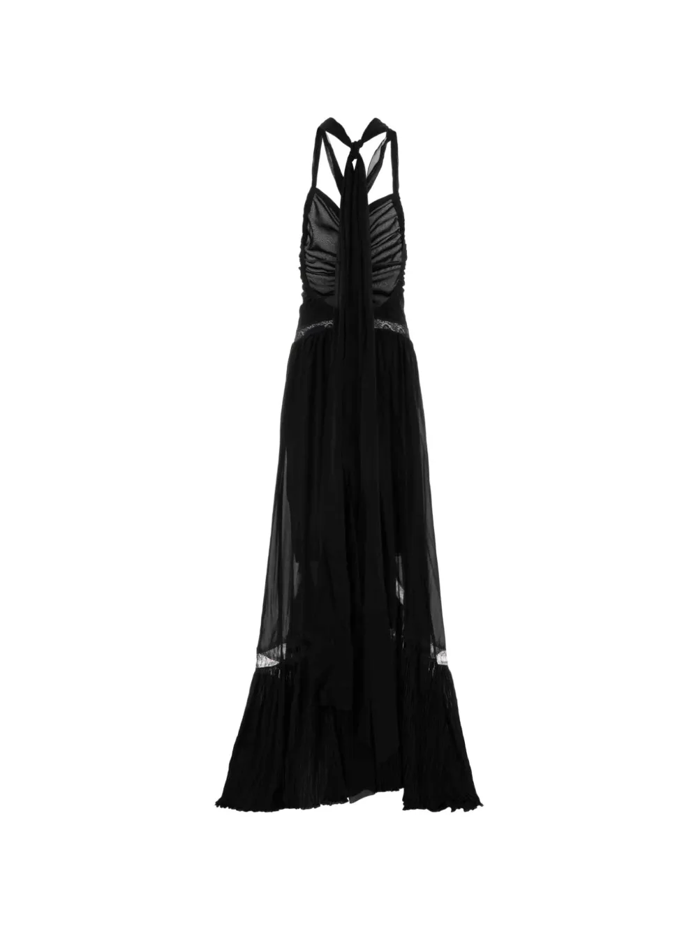 Blumarine Midi-jurk met ruches en plooien Zwart