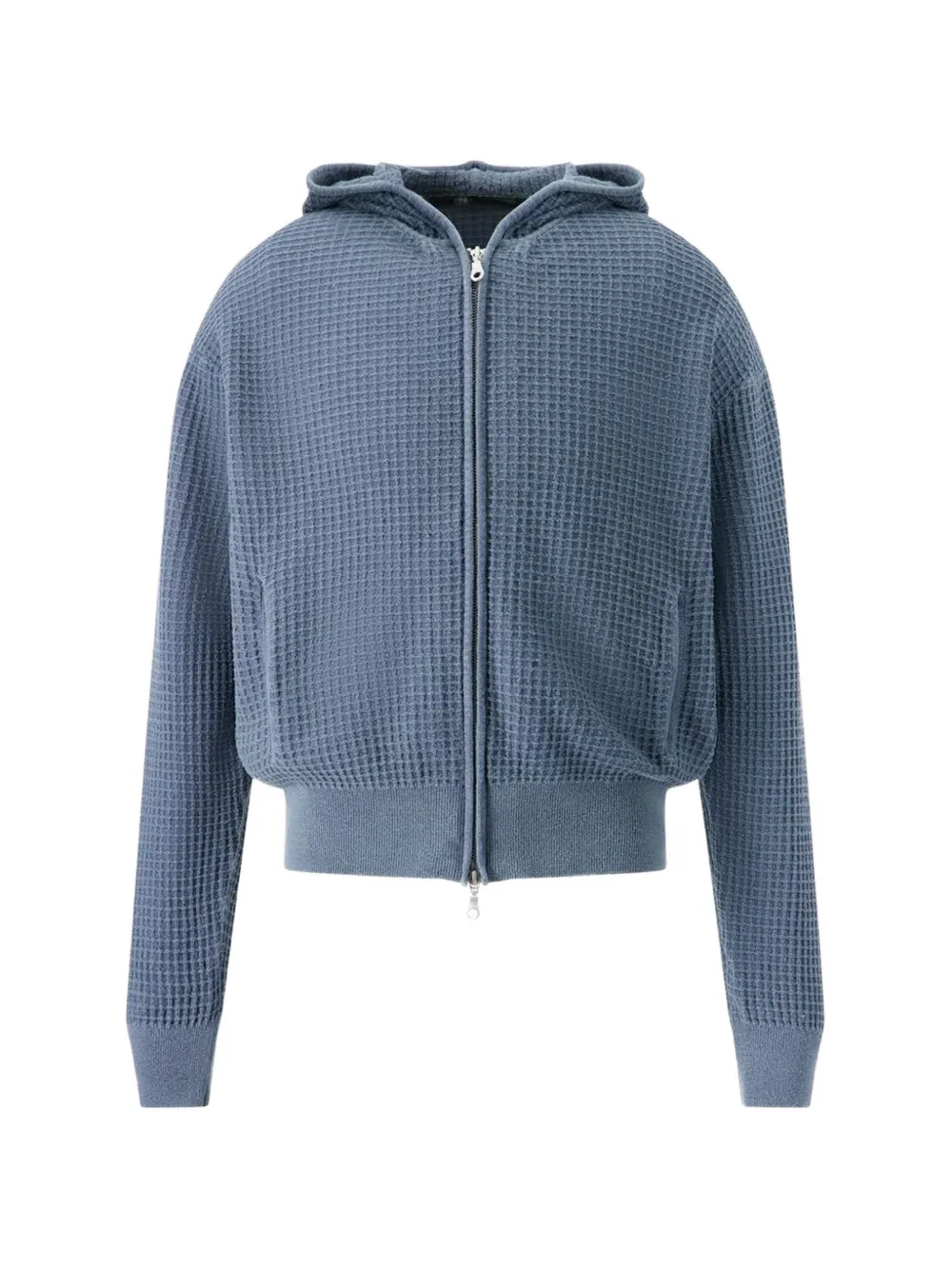 COOR waffle cotton hoodie - Blu