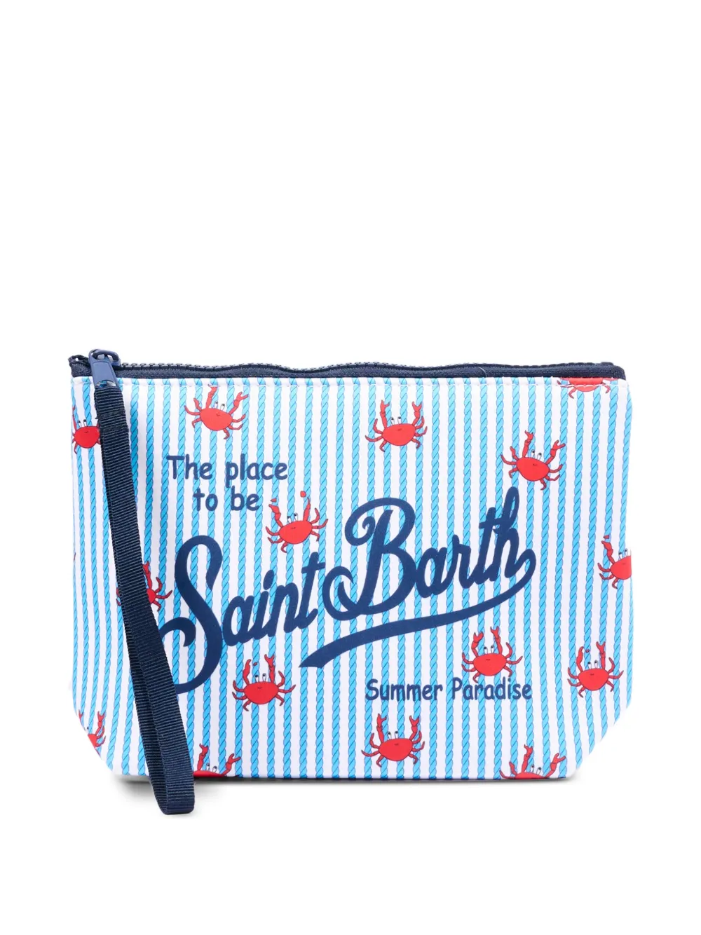 MC2 Saint Barth Kids striped crab print pouch - Blu