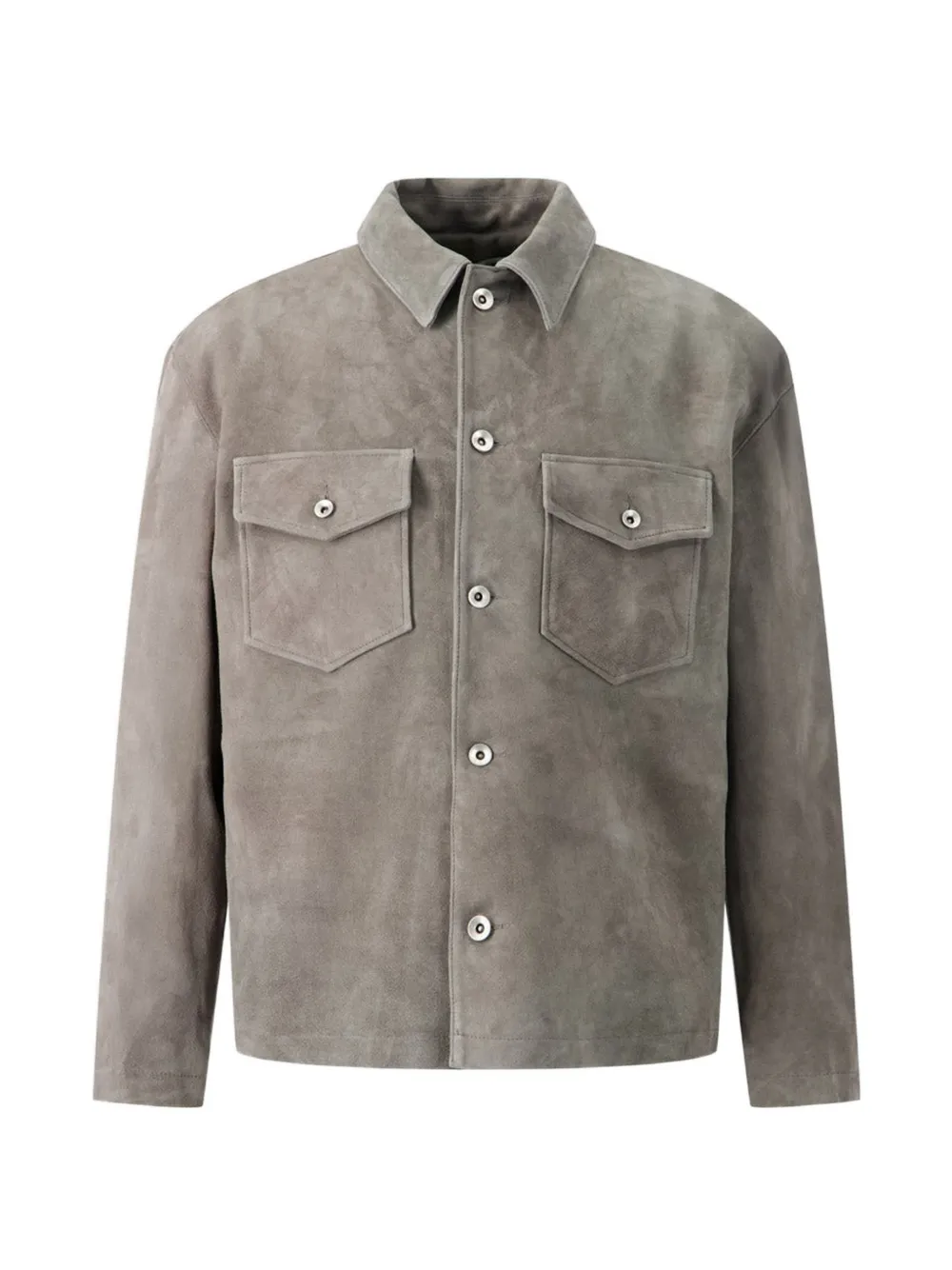 COOR two-tone button suede shirt jacket - Grigio