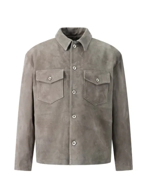 COOR two-tone button suede shirt jacket