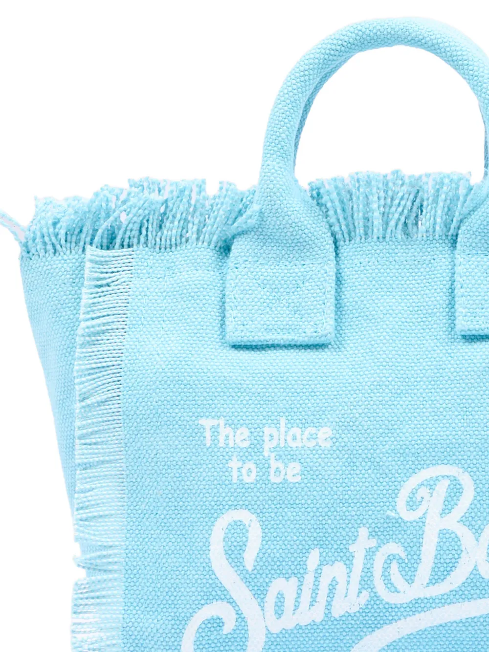 MC2 Saint Barth Kids Vanity kleine strandtas met franje Blauw