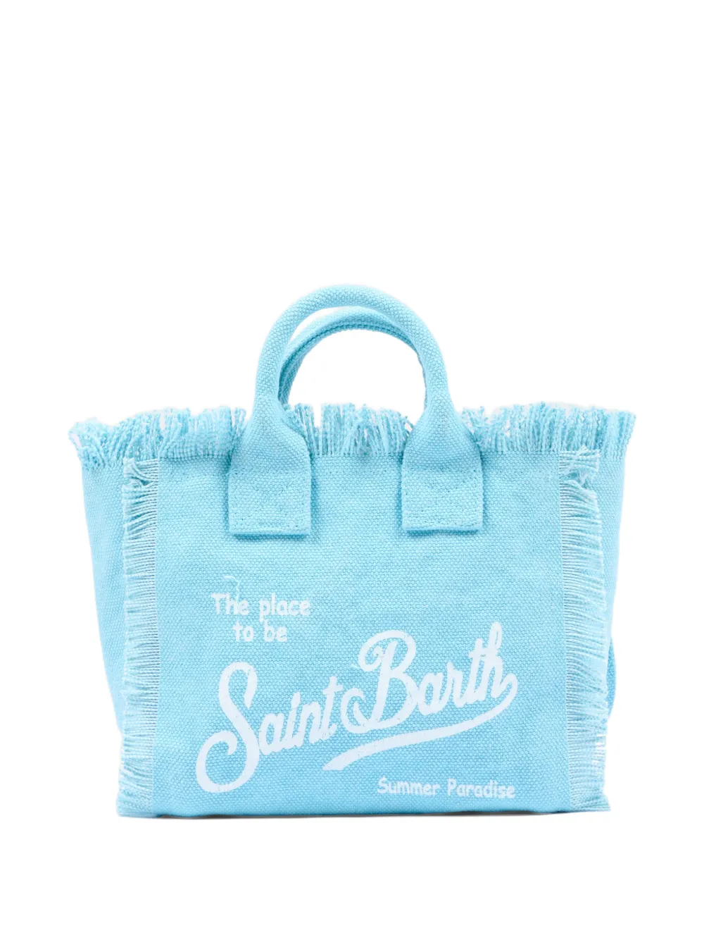  Mc2 Saint Barth Kids Mini Vanity Fringed Beach Bag - Blue 