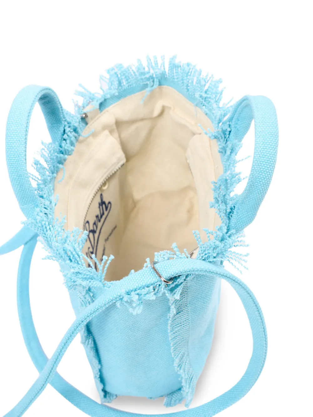 MC2 Saint Barth Kids Vanity kleine strandtas met franje Blauw