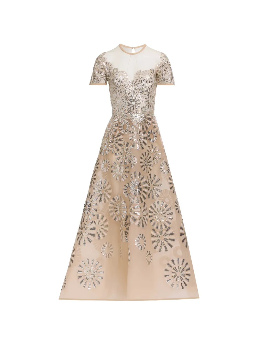 Elie Saab sequin-embroidered tulle gown - Toni neutri