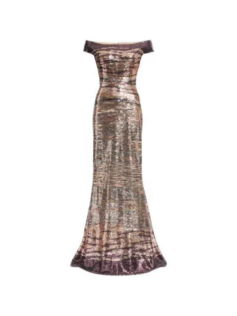 Elie Saab Sequin-embroidered off-shoulder maxi dress