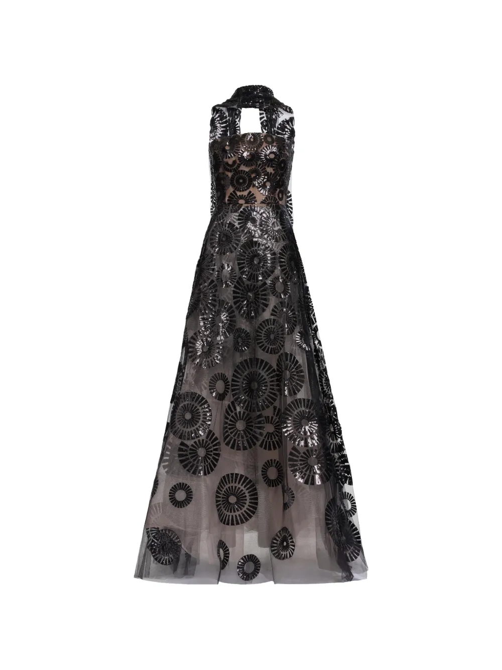 Elie Saab sequin-embroidered gown maxi dress - Nero