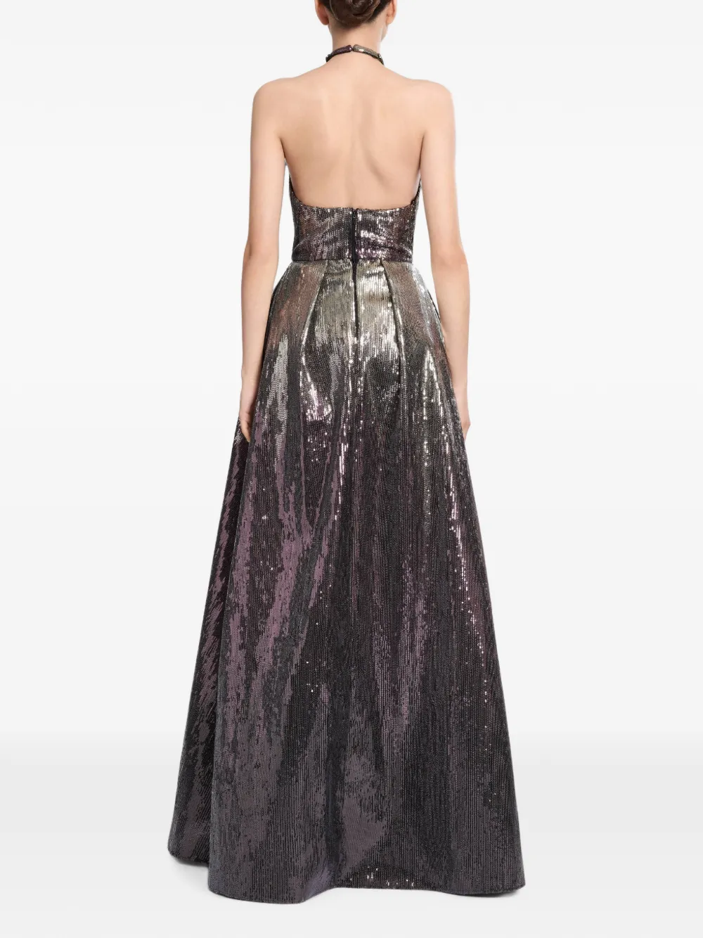 Elie Saab Avondjurk met halternek en pailletten Zilver