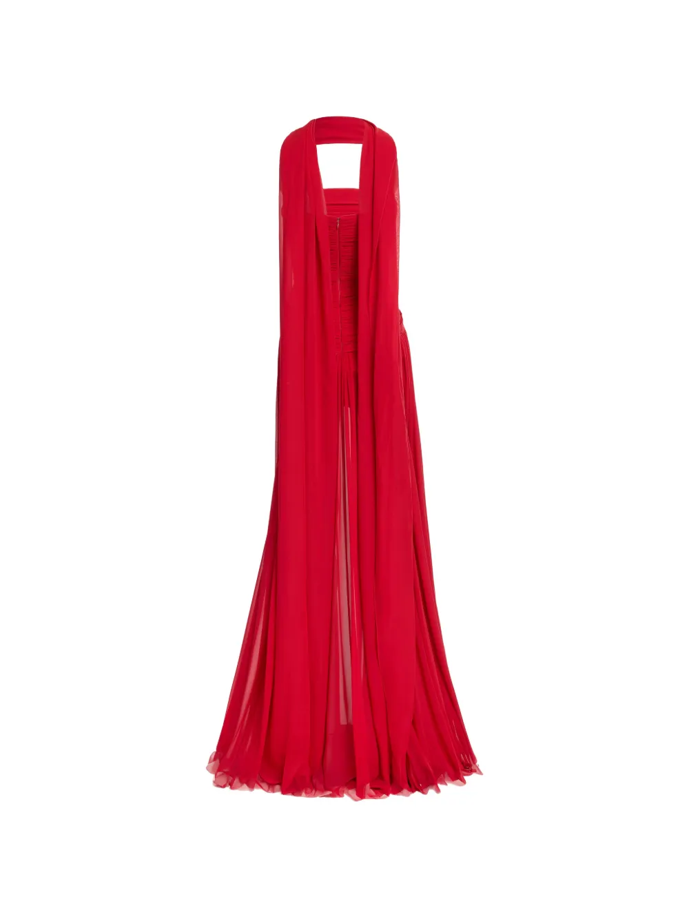 Elie Saab Maxi-jurk met ruches Rood