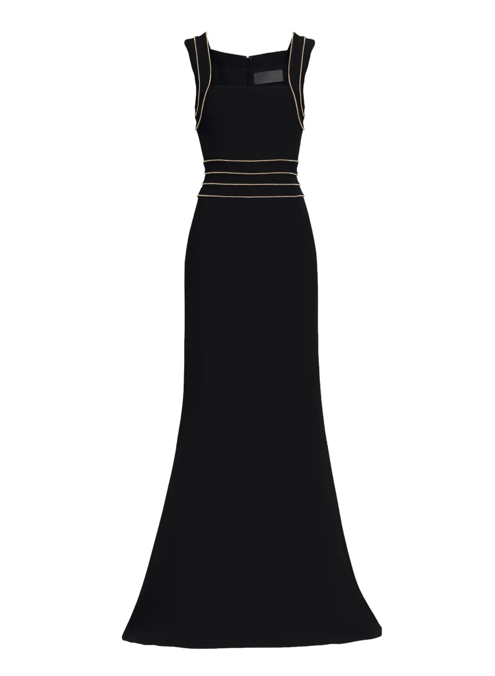 Elie Saab embellished-trim cady dress - Nero