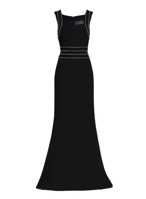 Elie Saab embellished-trim cady dress