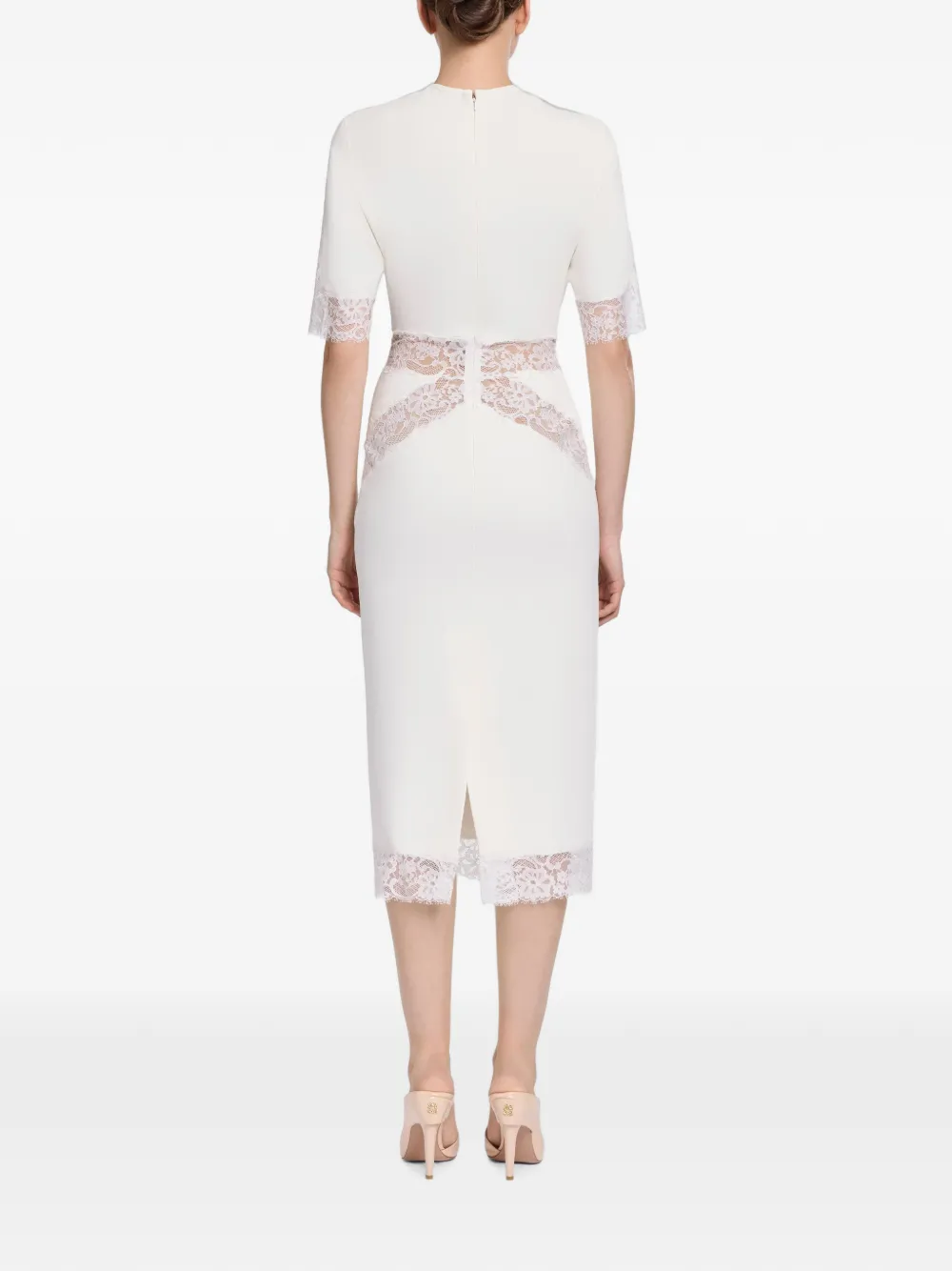 Elie Saab Midi-jurk met kant Wit