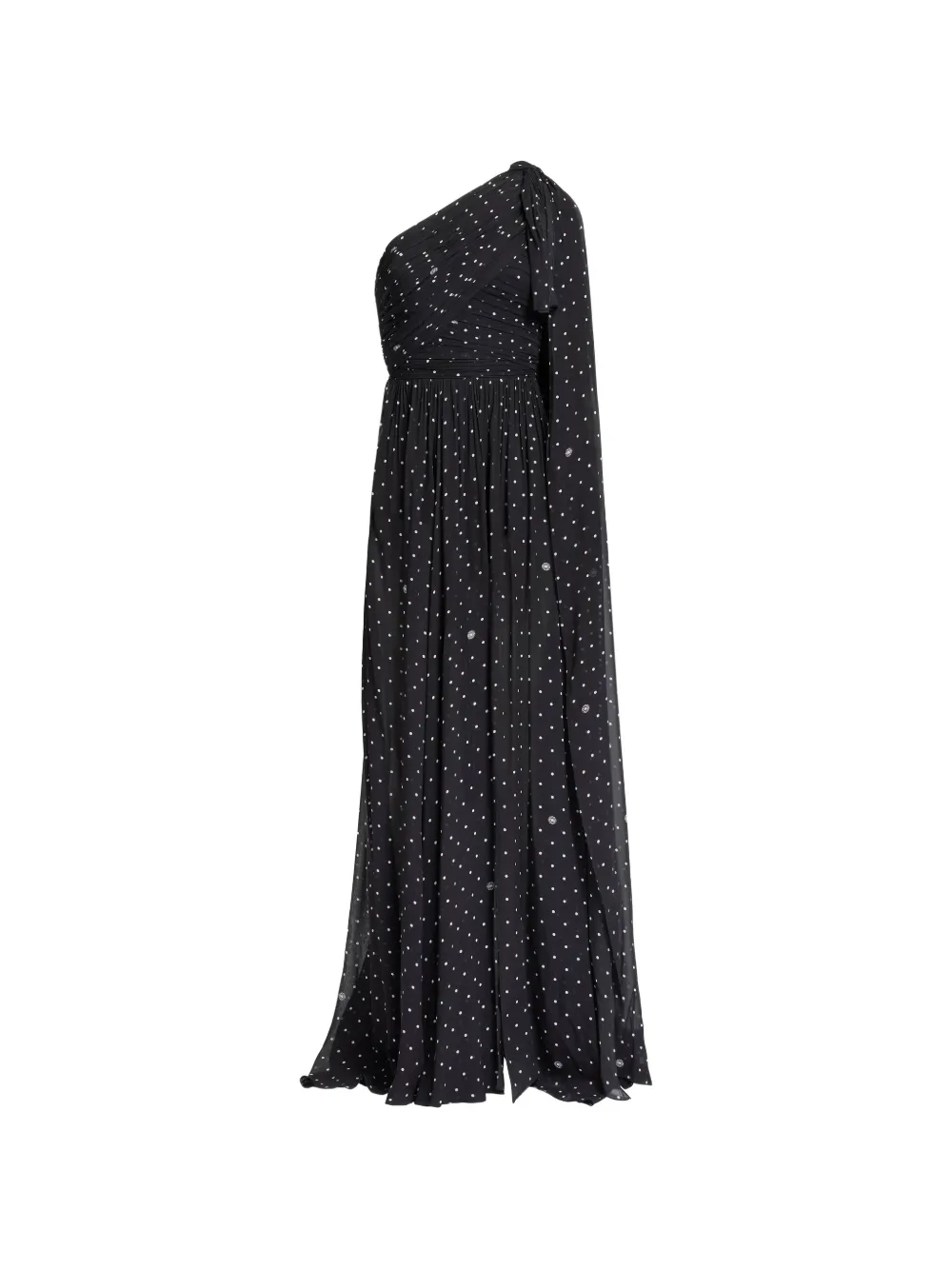 Elie Saab one-shoulder polka-dot maxi dress - Nero