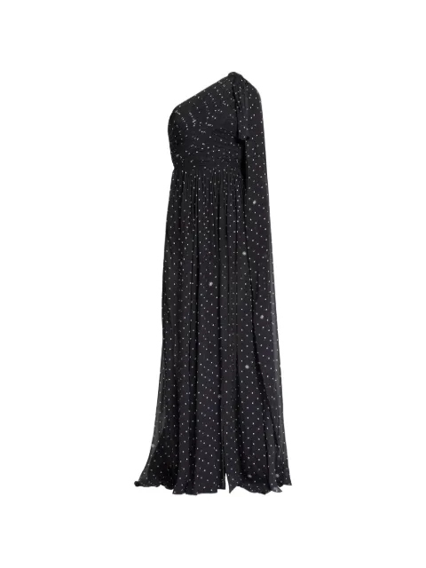 Elie Saab one-shoulder polka-dot maxi dress