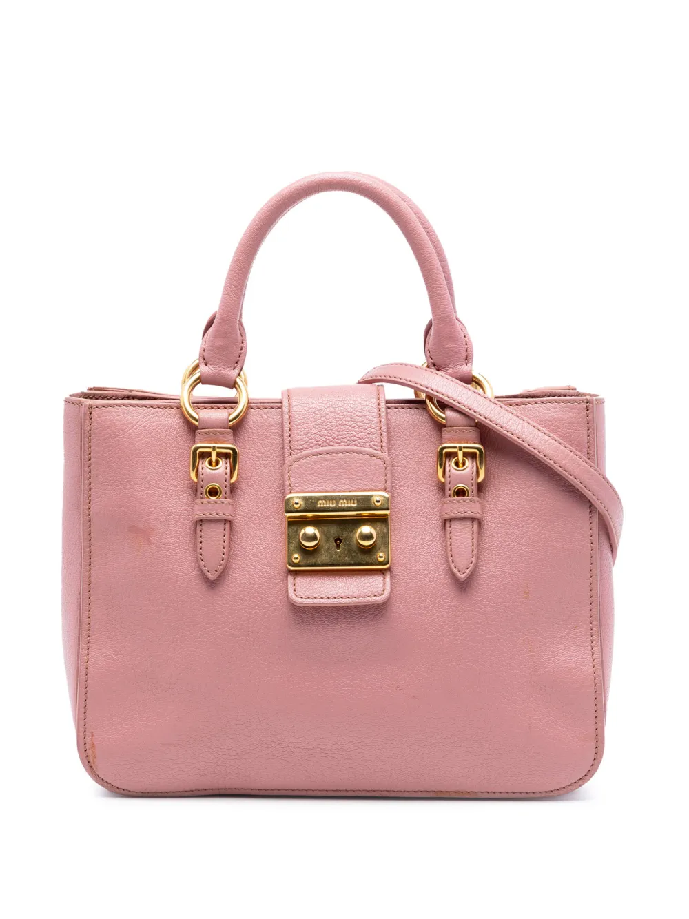 Miu Miu Pre-Owned 2010-2025 Goatskin Madras satchel - Rosa
