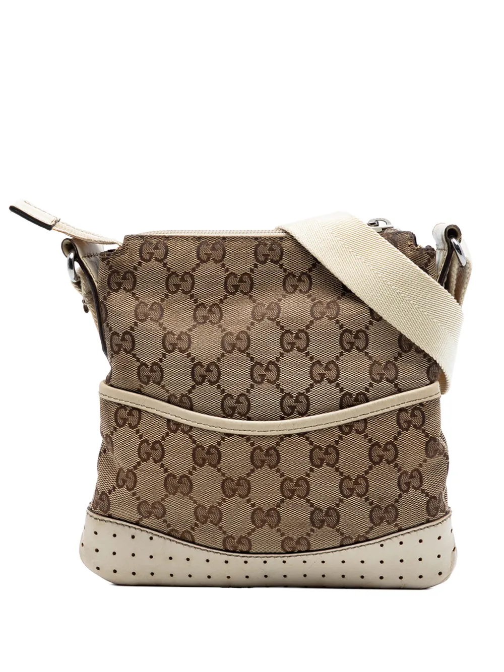 Gucci Pre-Owned 2000-2015 Small GG Canvas Perforated crossbody bag - Bianco