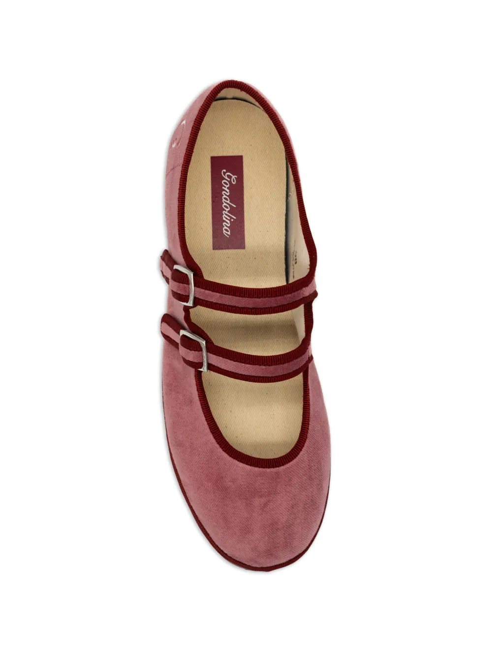Gondolina Mary Jane fluwelen ballerina's Roze