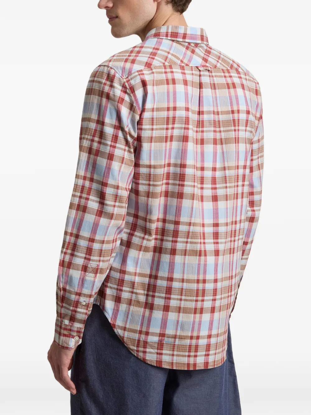 Woolrich Geruit katoenen overhemd met patch Rood