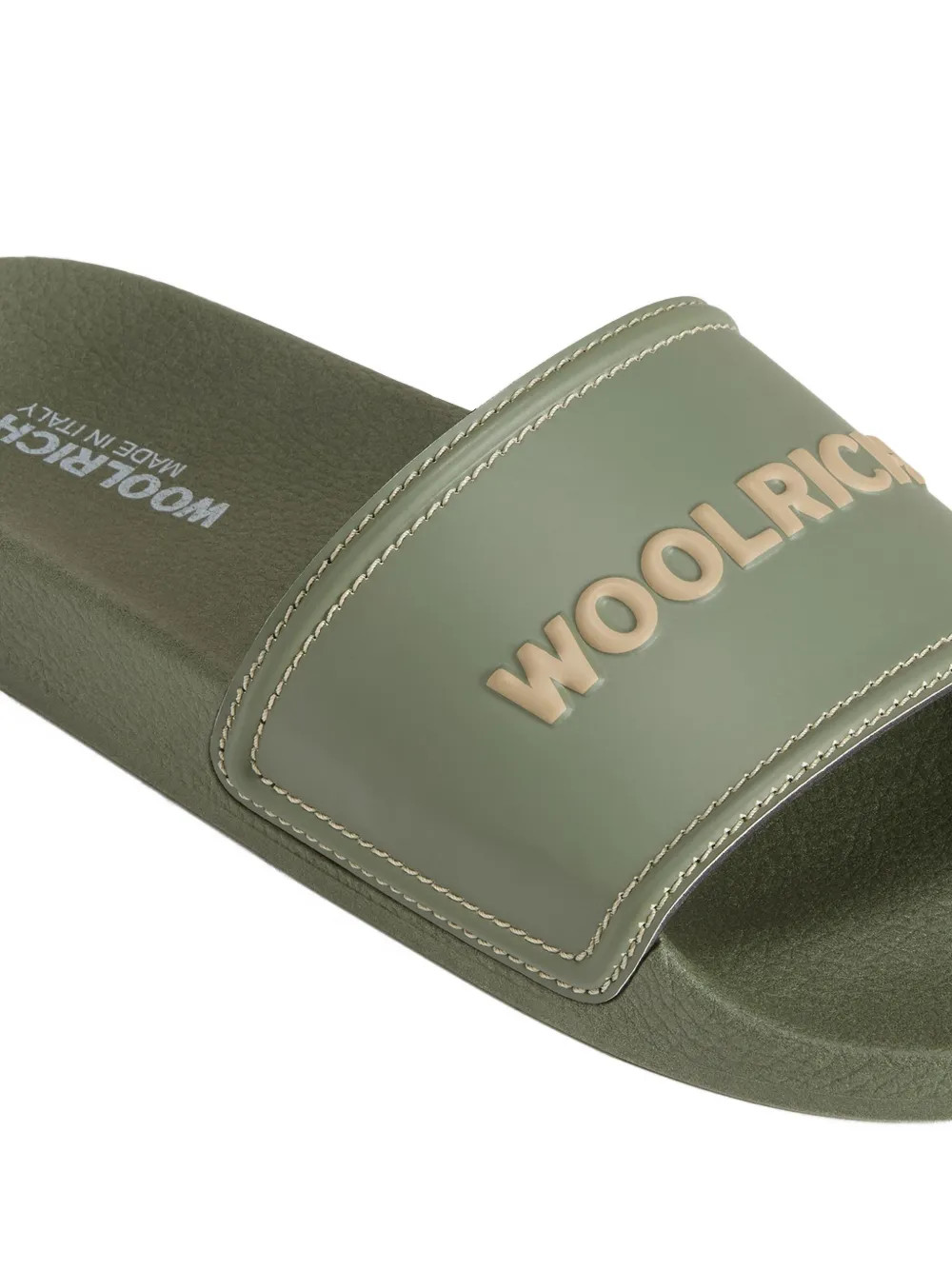 Woolrich Sandalen met contrasterend stiksels en logo Groen