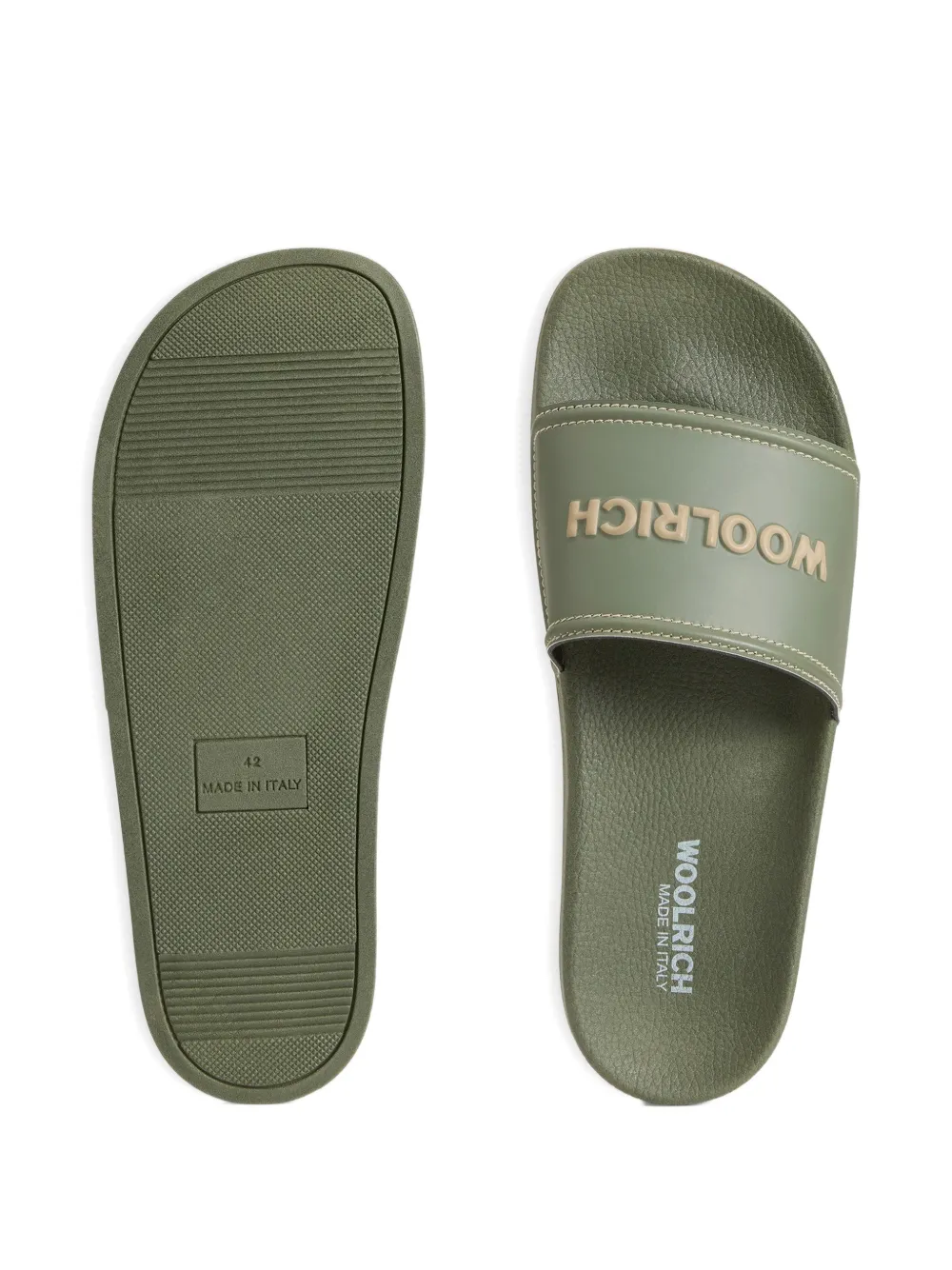 Woolrich Sandalen met contrasterend stiksels en logo Groen