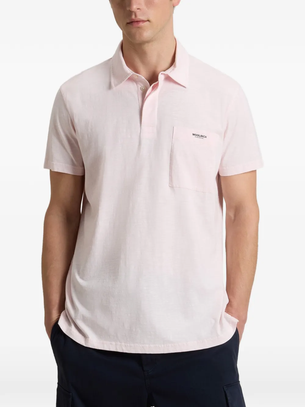 Woolrich Poloshirt met zak Roze