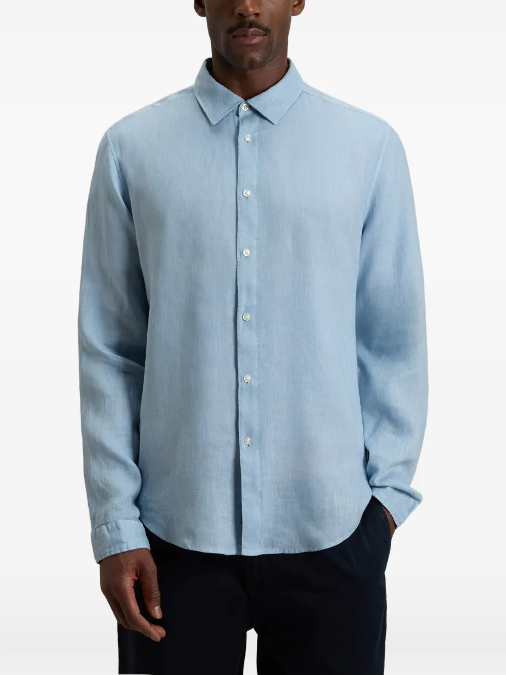 Woolrich Linnen overhemd Blauw
