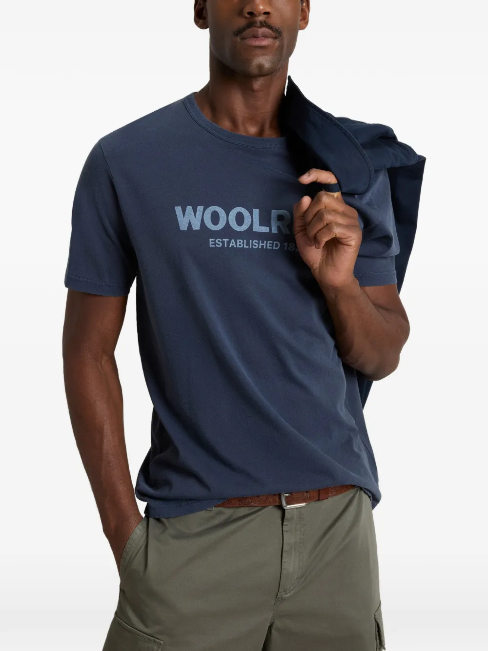 Woolrich T-shirt met print en korte mouwen Blauw