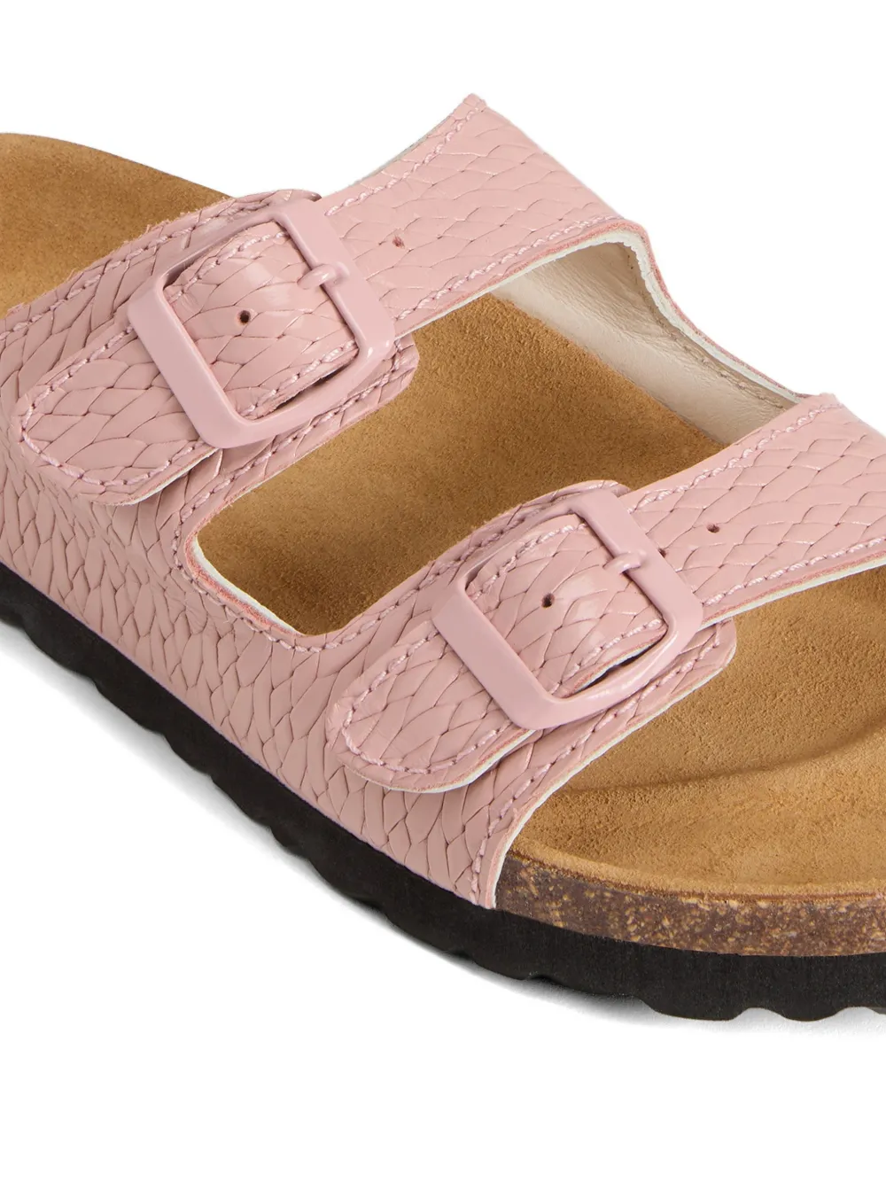 Woolrich Leren sandalen met gesp en print Roze