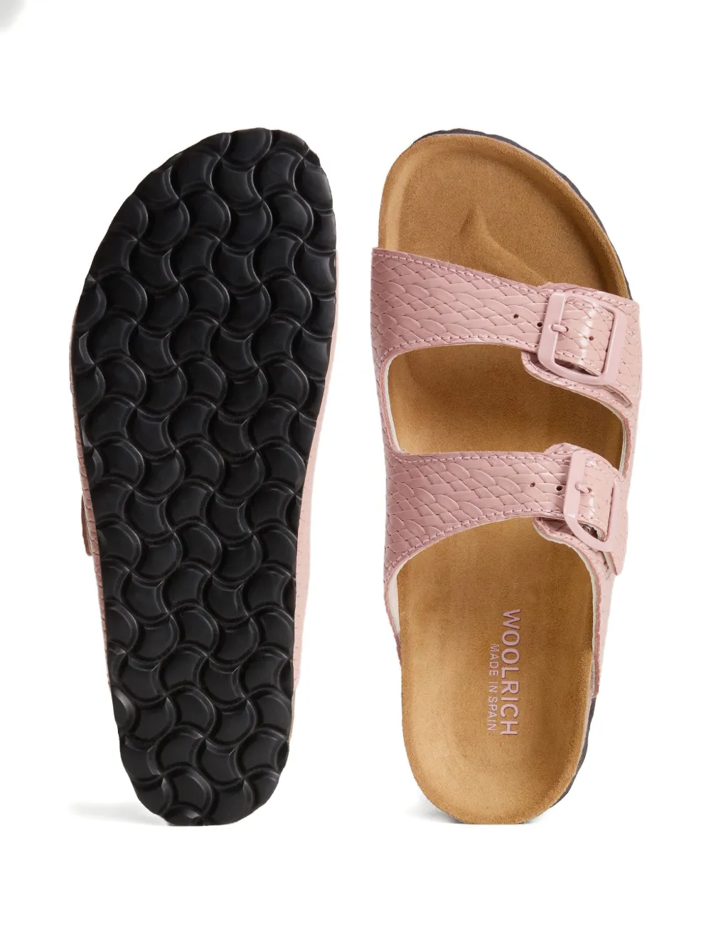 Woolrich Leren sandalen met gesp en print Roze