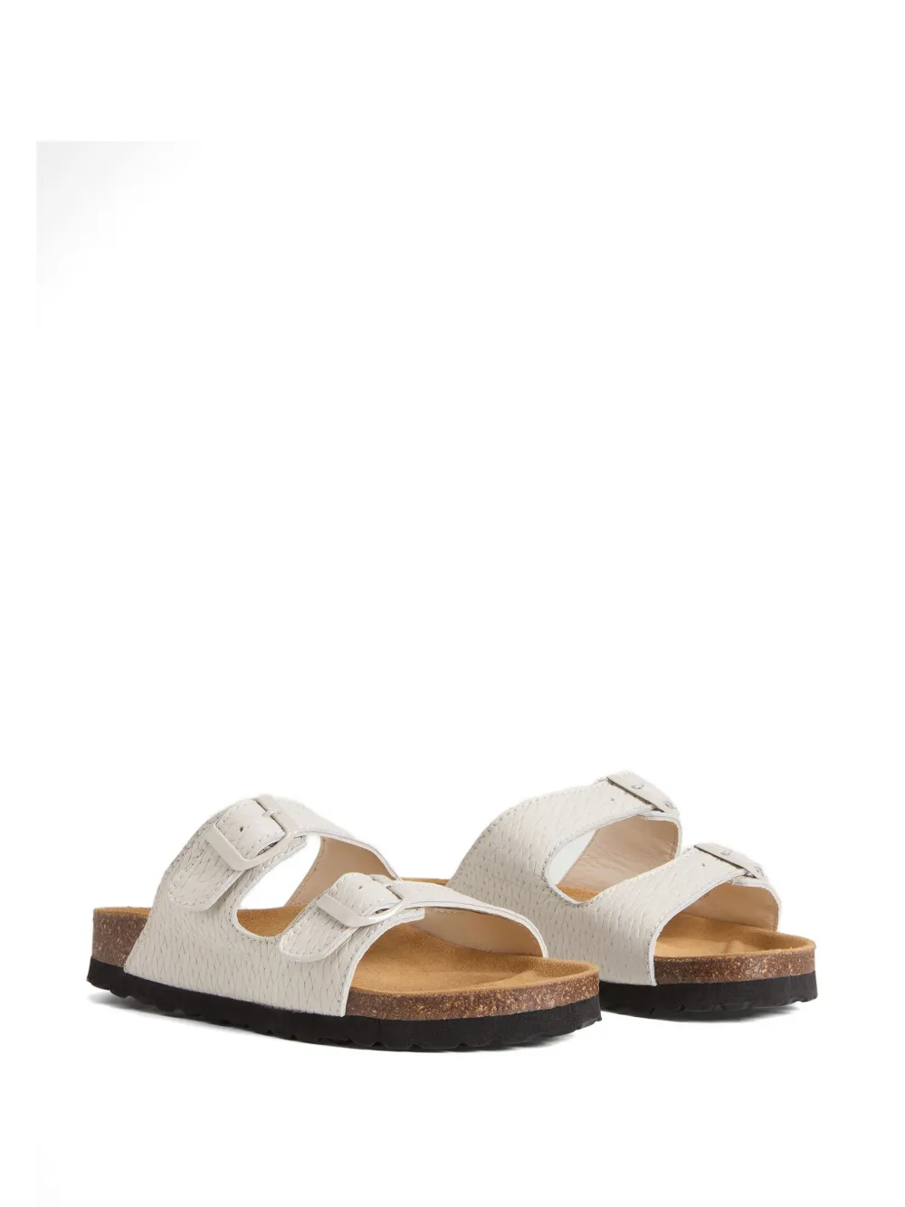 Woolrich Leren sandalen met gesp en print Beige