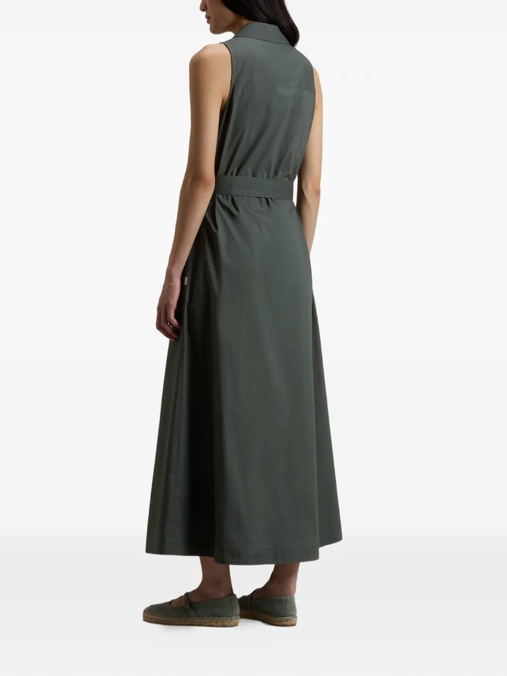 Woolrich Midi-jurk met knopen en ceintuur Groen