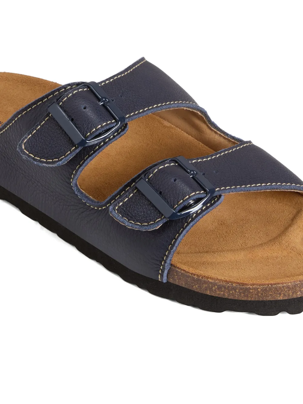Woolrich Tumbled leren sandalen met gesp Blauw