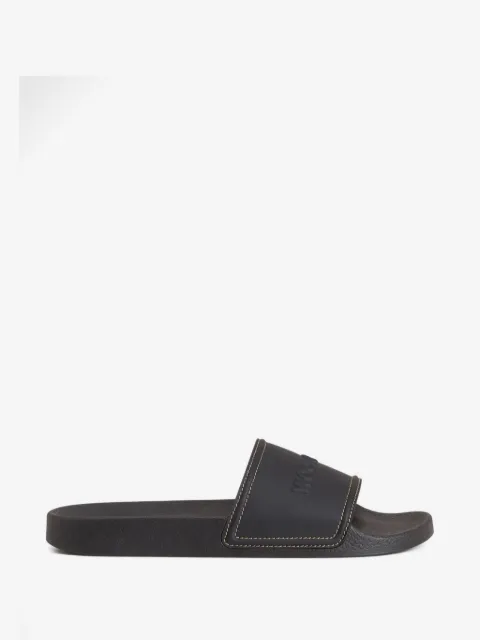 Woolrich contrasting-stitching logo slide sandals