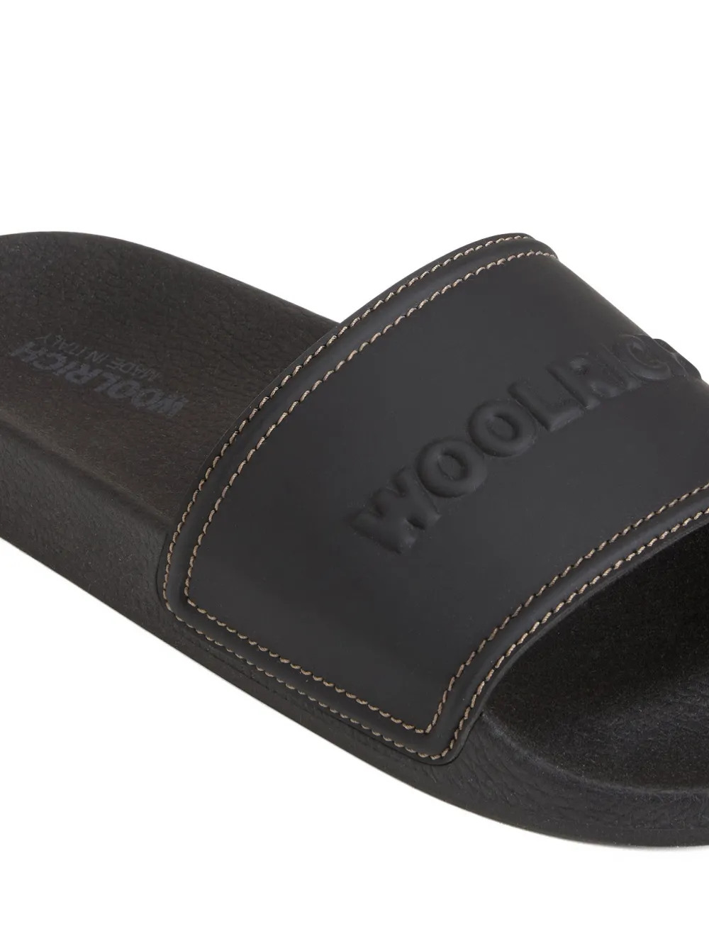 Woolrich Sandalen met contrasterend stiksel en logo Zwart