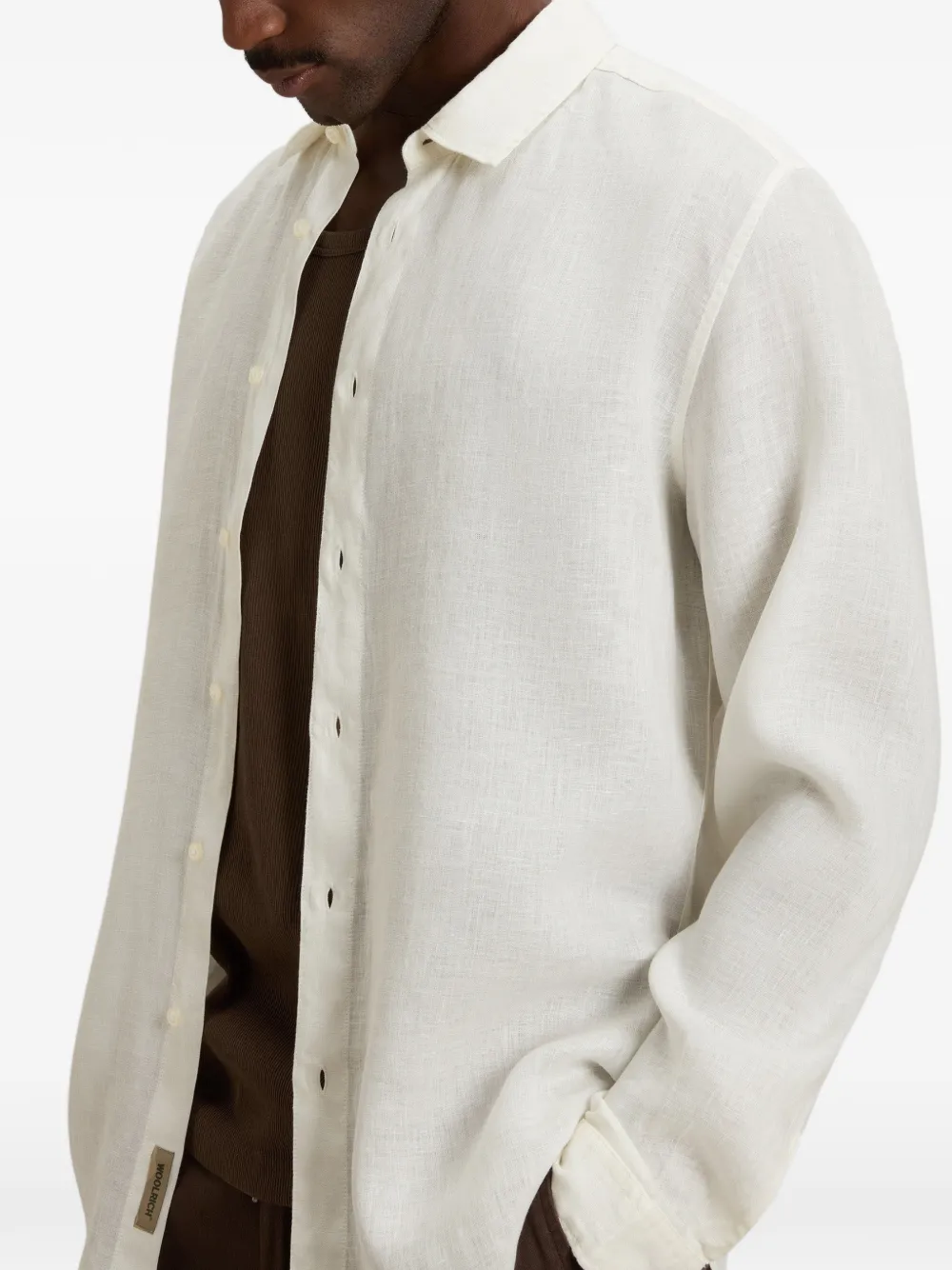 Woolrich Overhemd met lange mouwen Wit