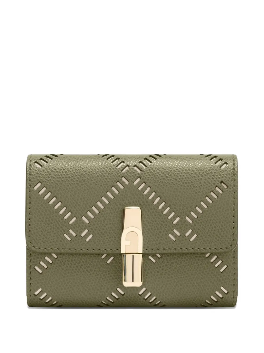 Furla Iride Compact perforated wallet - Verde