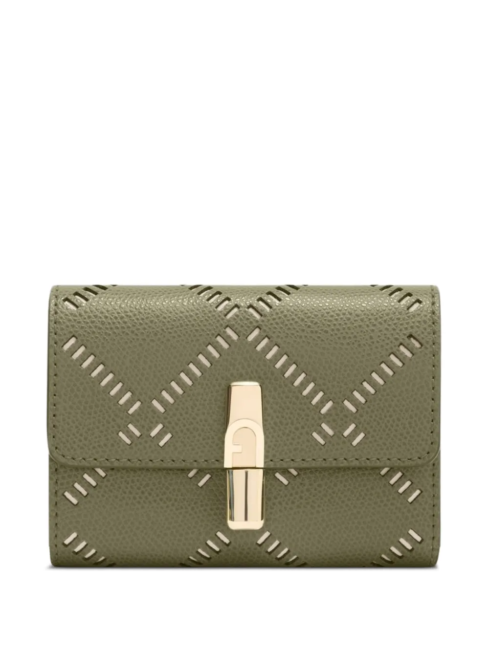 Furla Iride Compact perforated wallet - Verde