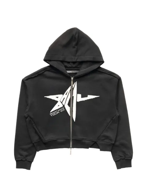 Spencer Badu Distressed zip-up long-sleeved hoodie