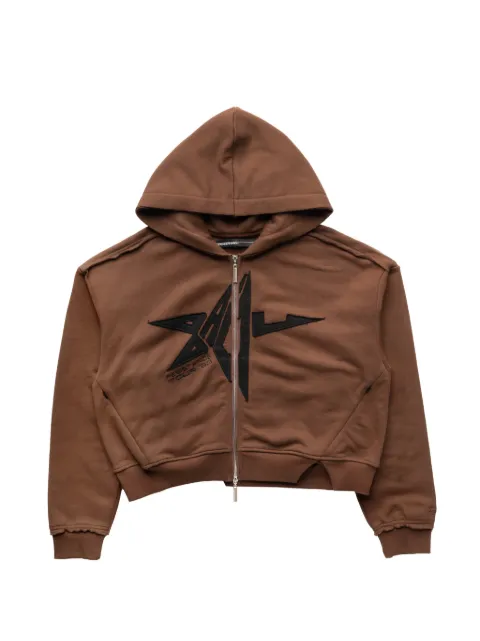 Spencer Badu appliqué zip hooded sweatshirt